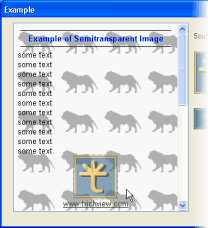 Hypertexto de imagens semi-transparentes