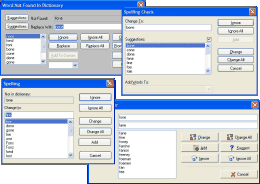 Spell checkers: EDSSpell, HunSpell, VSSpell 8, VSSPell 3, ASpell, LS Speller (ISpell an CSAPI)