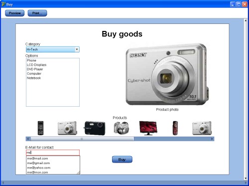 Documento interacivo em TSRichViewEdit contendo SRVControls