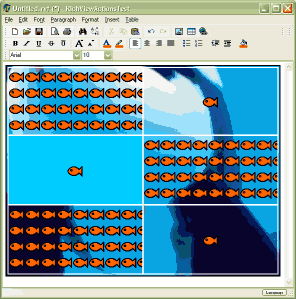Tabela com imagens de fundo